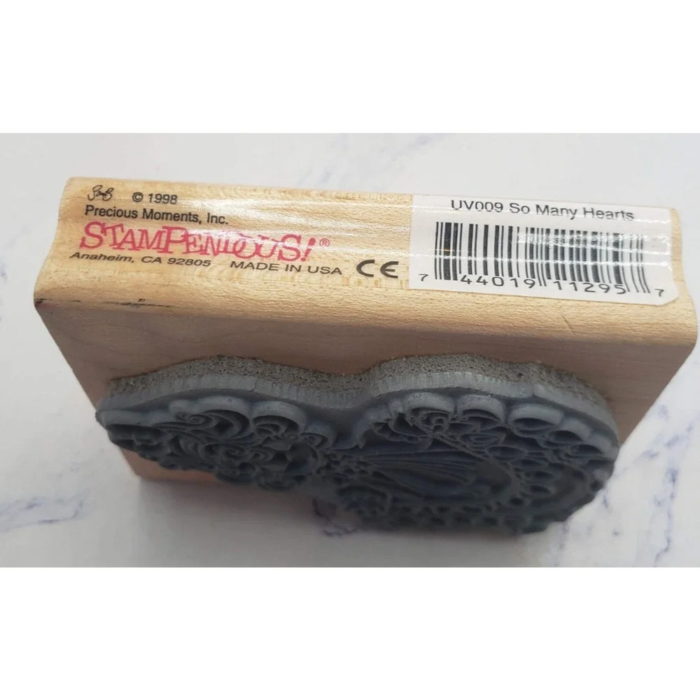 Precious Moments So Many Hearts Stampendous UV009 Wood Mounted Rubber Stamp